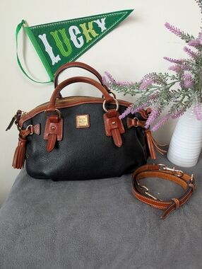 Dooney Black Pebble Mail Satchel